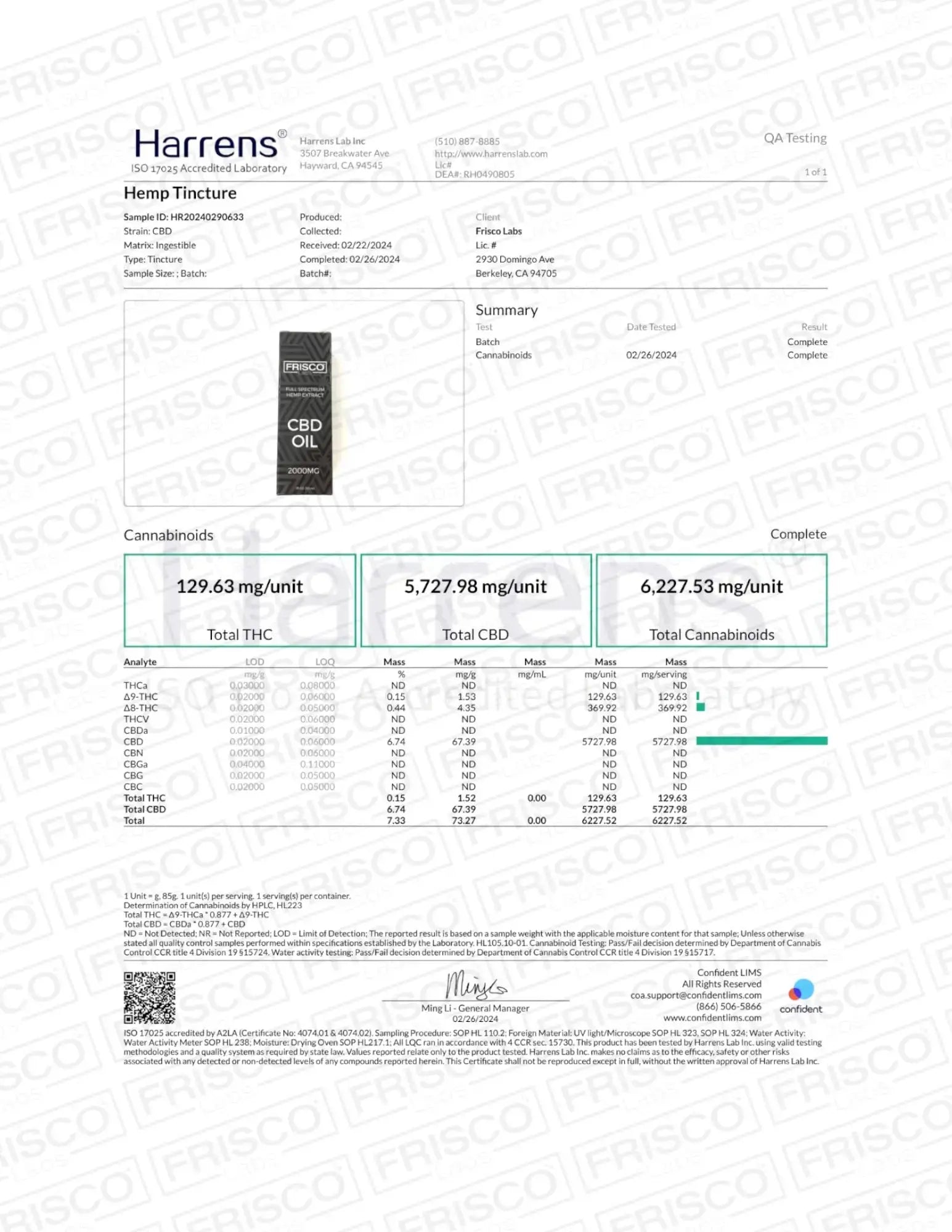 Frisco Labs - Tincture Frisco Labs