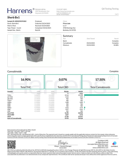 1 Pound of Sherb BX1 THCA (Mini) FL Fulfillment Center